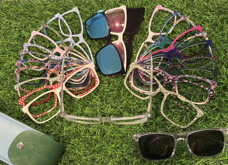 Pair brand glasses, sunglasses, toppers and case